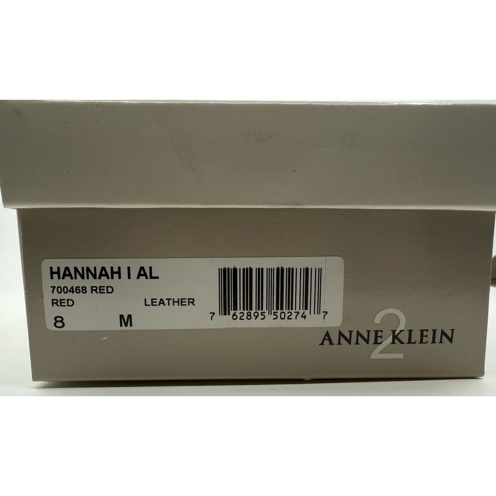 Anne Klein Women's Heels Red & Black Hannah Slingback In Box Shoes Leather Sz 8 - Picture 12 of 12